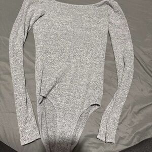 Gray Long Sleeve Bodysuit
